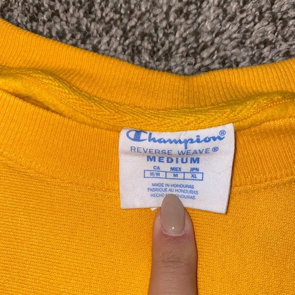 Champion crew neck sweatshirt: yellow/orange// size medium - Picture 2 of 2